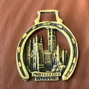 Metal Canterbury Cathedral Horse Medallion England